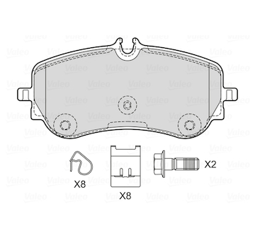 Sada brzdových destiček, kotoučová brzda VALEO 601741