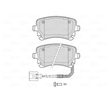 Sada brzdových destiček, kotoučová brzda VALEO 601747