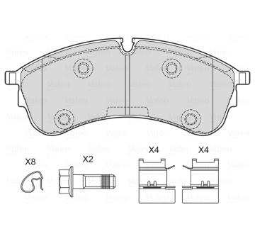 Sada brzdových destiček, kotoučová brzda VALEO 601761