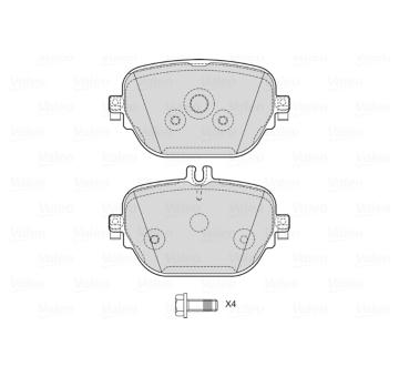 Sada brzdových destiček, kotoučová brzda VALEO 601767