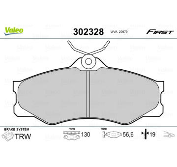 Sada brzdových destiček, kotoučová brzda VALEO 302328