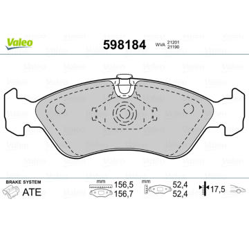 Sada brzdových destiček, kotoučová brzda VALEO 598184