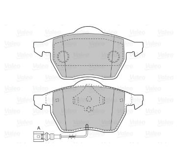 Sada brzdových destiček, kotoučová brzda VALEO 598481
