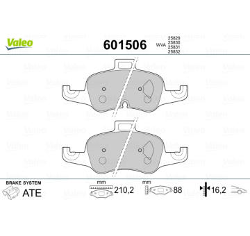 Sada brzdových destiček, kotoučová brzda VALEO 601506