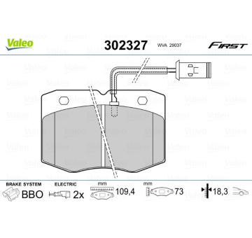 Sada brzdových platničiek kotúčovej brzdy VALEO 302327