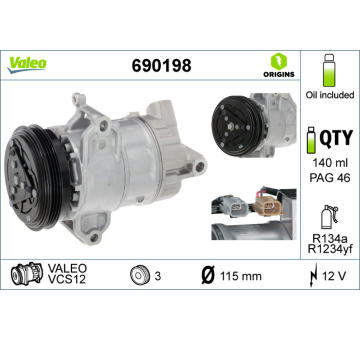 Kompresor, klimatizace VALEO 690198