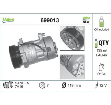 Kompresor, klimatizace VALEO 699013