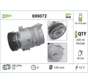 Kompresor klimatizácie VALEO 699072
