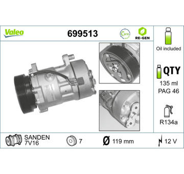 Kompresor klimatizácie VALEO 699513