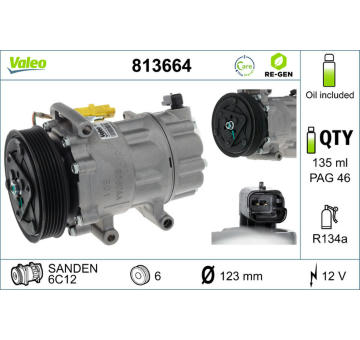 Kompresor, klimatizace VALEO 813664