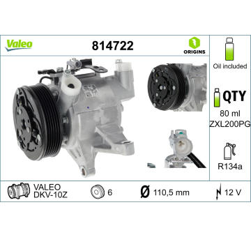Kompresor, klimatizace VALEO 814722