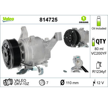 Kompresor, klimatizace VALEO 814725
