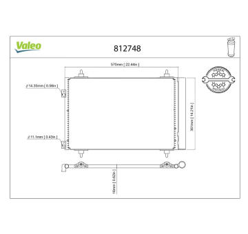 Kondenzátor, klimatizace VALEO 812748