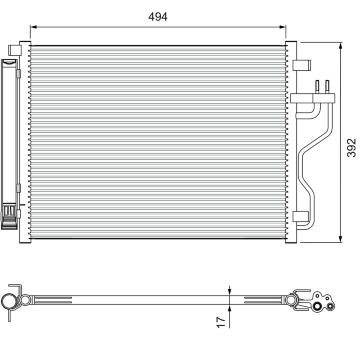 Kondenzátor, klimatizace VALEO 814396