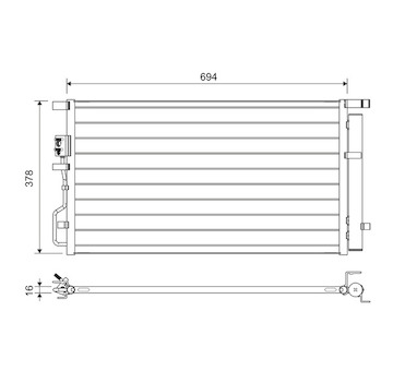 Kondenzátor, klimatizace VALEO 822614