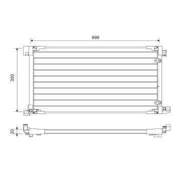 Kondenzátor, klimatizace VALEO 822669