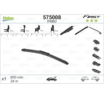 stěrač VALEO VM60 FIRST Multiconnection 600mm