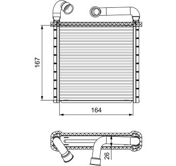 Výměník tepla, vnitřní vytápění VALEO 811506