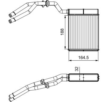 Výměník tepla, vnitřní vytápění VALEO 811515