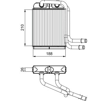 Výměník tepla, vnitřní vytápění VALEO 811524