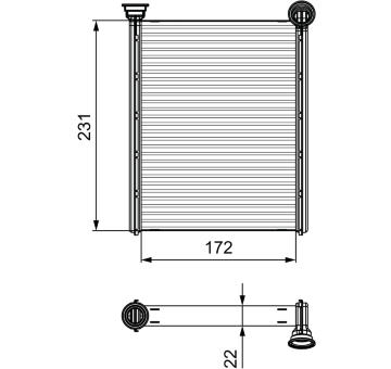 Výměník tepla, vnitřní vytápění VALEO 811534