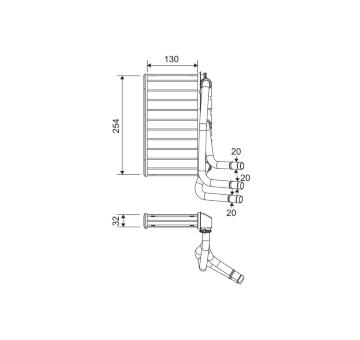 Výměník tepla, vnitřní vytápění VALEO 811651