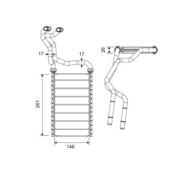Výměník tepla, vnitřní vytápění VALEO 811685