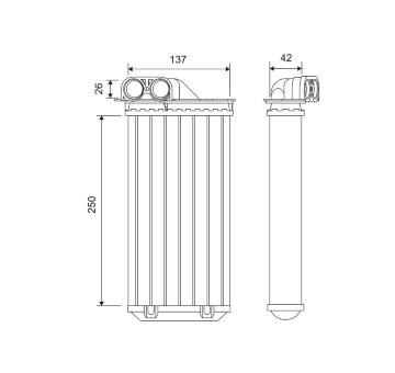 Výměník tepla, vnitřní vytápění VALEO 812234