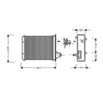 Výměník tepla, vnitřní vytápění VALEO 812283