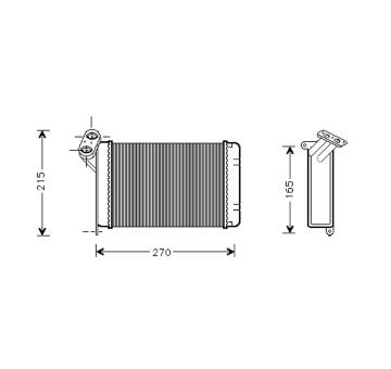 Výměník tepla, vnitřní vytápění VALEO 812296