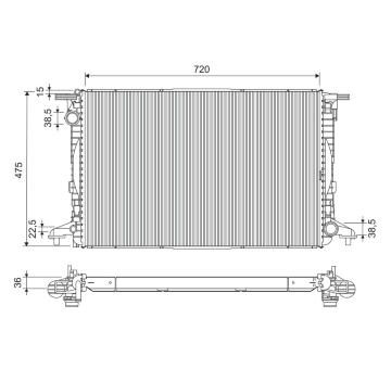 Chladič, chlazení motoru VALEO 701309