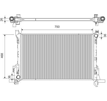 Chladič, chlazení motoru VALEO 701356