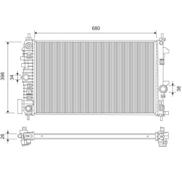 Chladič, chlazení motoru VALEO 701370