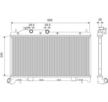 Chladič, chlazení motoru VALEO 701383