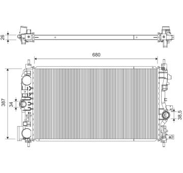Chladič, chlazení motoru VALEO 701385