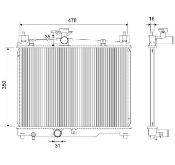 Chladič motora VALEO 732421