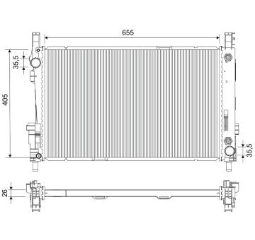 Chladič motora VALEO 734378