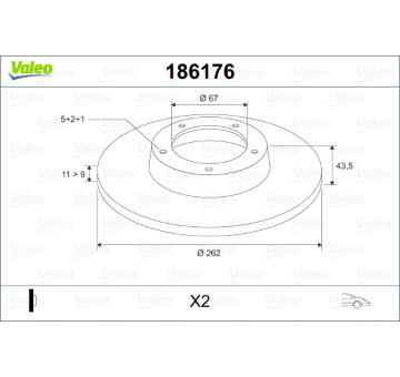 Brzdový kotouč VALEO 186176