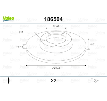 Brzdový kotouč VALEO 186504