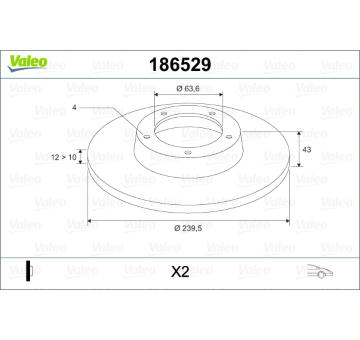 Brzdový kotouč VALEO 186529