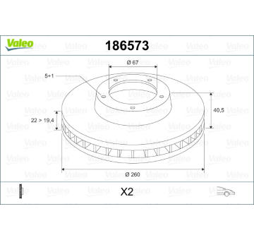 Brzdový kotouč VALEO 186573