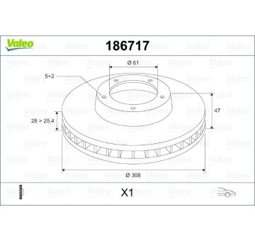 Brzdový kotouč VALEO 186717