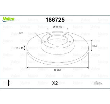 Brzdový kotouč VALEO 186725