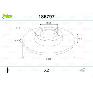 Brzdový kotouč VALEO 186797