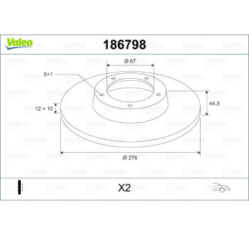 Brzdový kotouč VALEO 186798