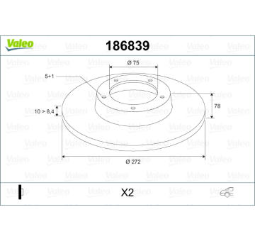 Brzdový kotouč VALEO 186839