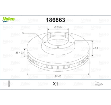 Brzdový kotouč VALEO 186863