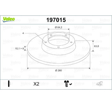 Brzdový kotouč VALEO 197015