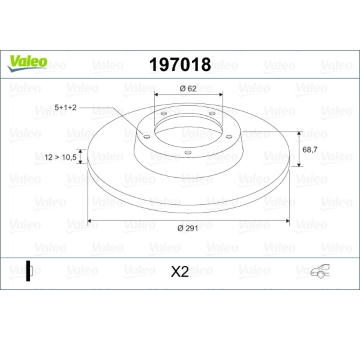 Brzdový kotouč VALEO 197018
