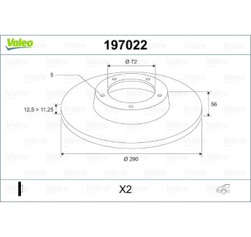 Brzdový kotouč VALEO 197022